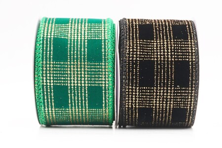 Classic Plaid Check Wired Ribbon_KW0464.KW0465.KW0466.KW0467.KW0468